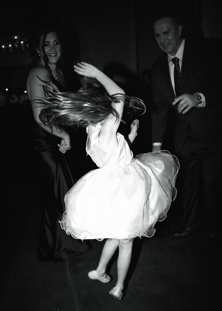 A girl on a wedding dancefloor