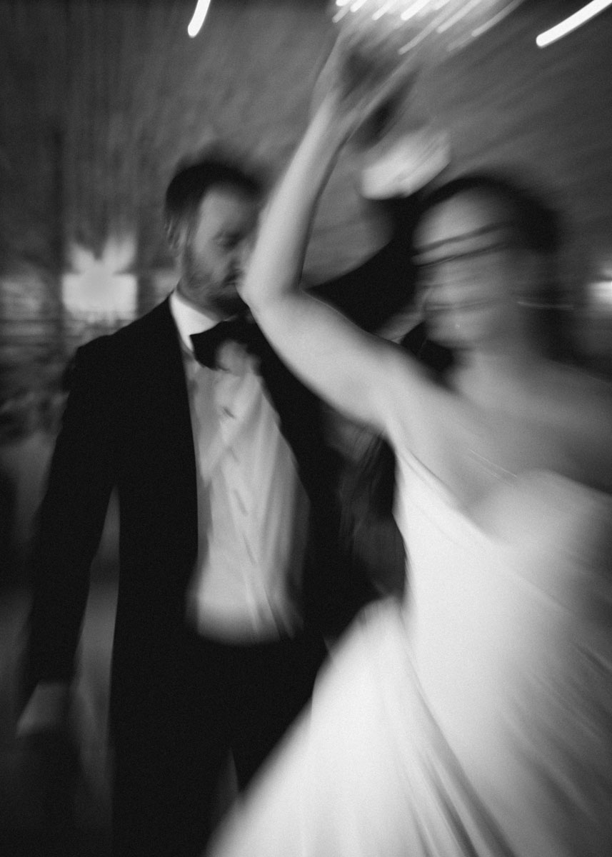 A wedding dance in black and white