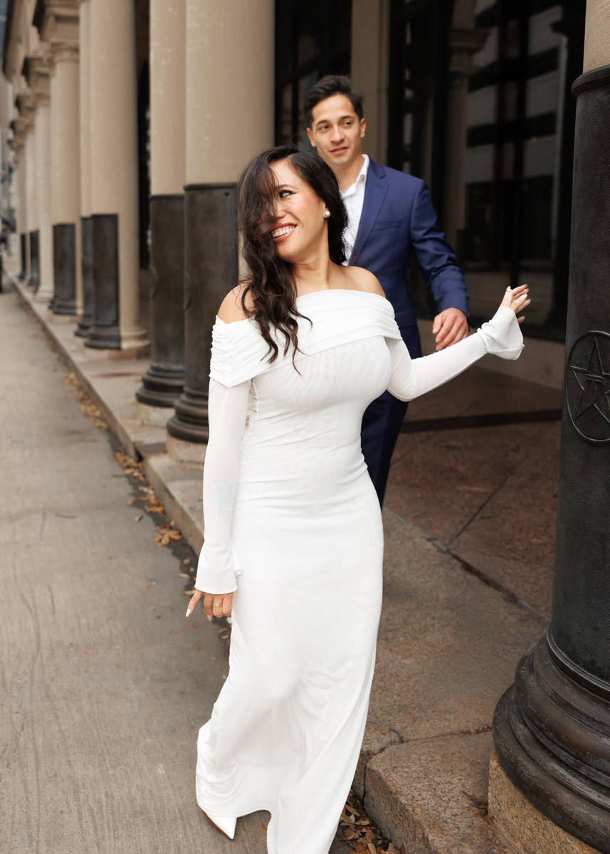 A couples photo shoot in downtown Houston