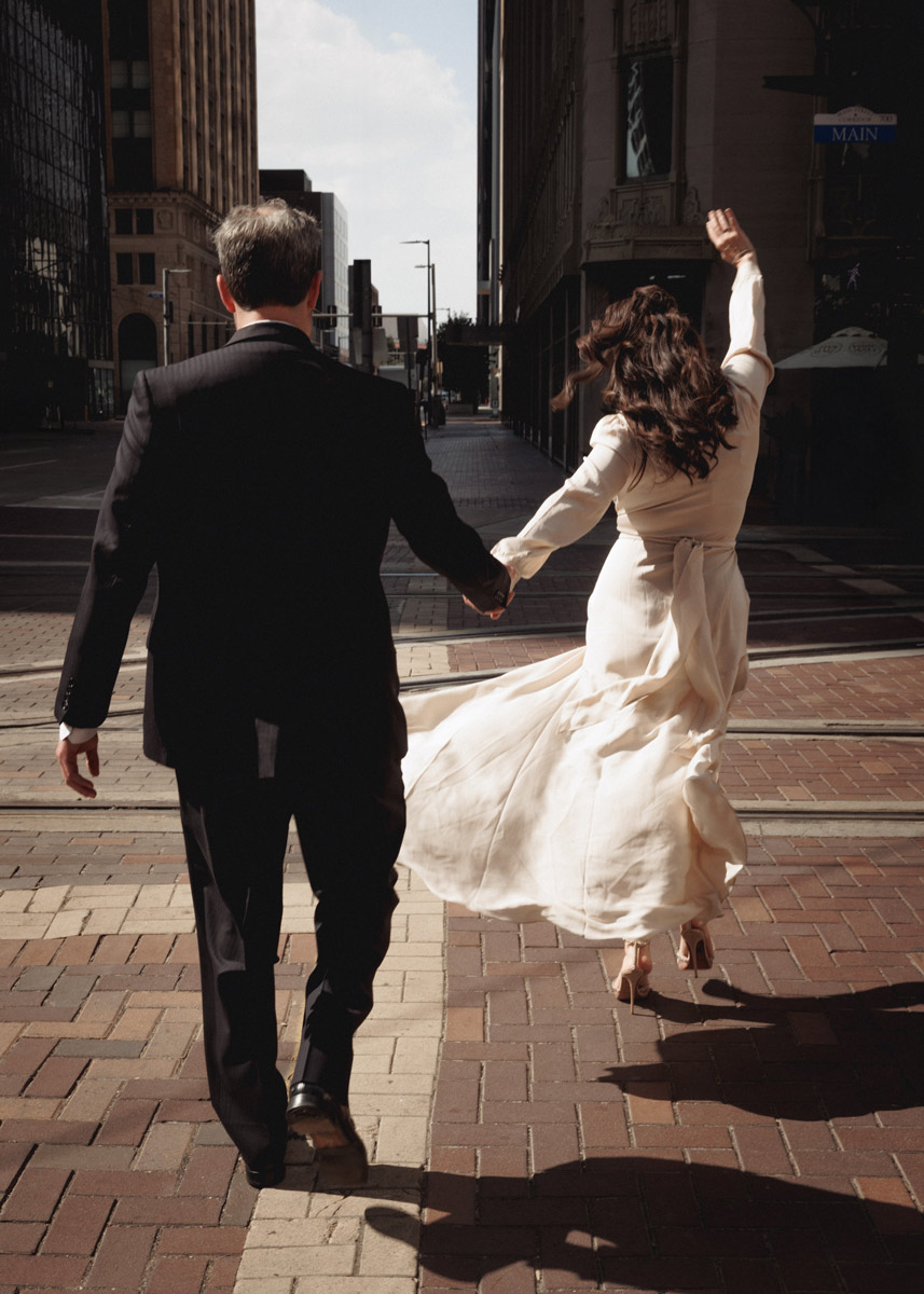 An engagement photoshoot in downtown Houston