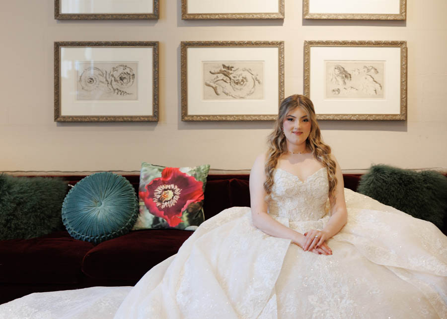 A bride waits in the bridal suite