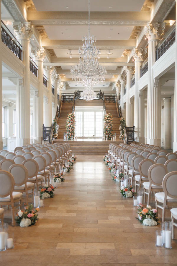 A wedding ceremony setup at the Corinthian in Houston