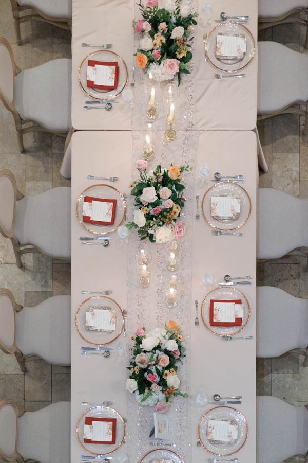 Top down table detail from the Corinthian mezzanine