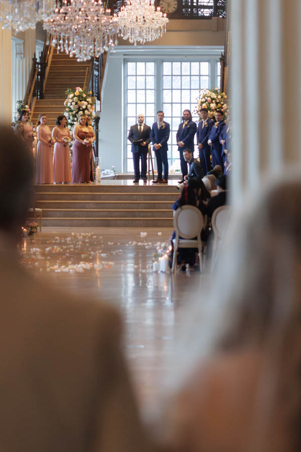The groom sees the bride