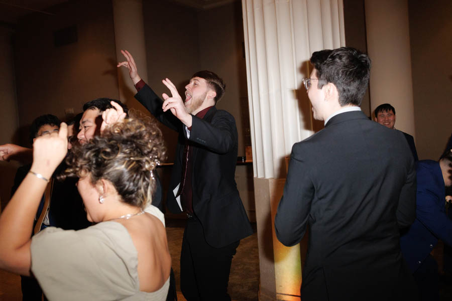 Guests start the party