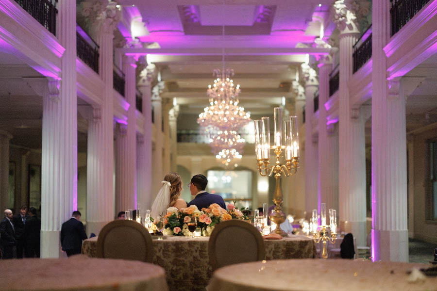 A quiet moment for bride and groom