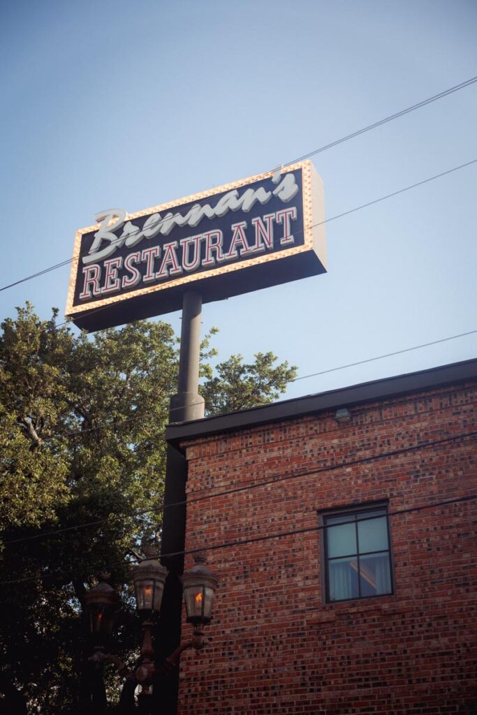 Exterior sign at Brennan's of Houston