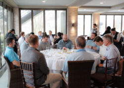 Groomsmen at the restaurant at ROCC