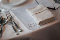 Custom menu for the pre-wedding day lunch