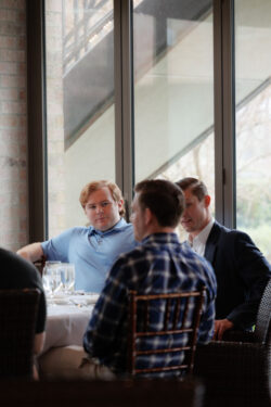 Groom and friends at the ROCC restaurant
