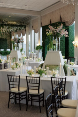 Dinner tables and furniture for the wedding