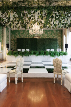 The custom dance floor and stage
