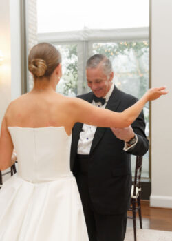 Bride's first look with Dad