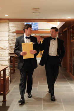 Groomsmen arrive