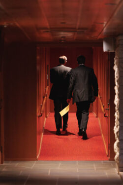 Groomsmen head back to wait
