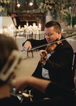 Divisi Strings entertain guests at a luxury wedding in Houston Texas