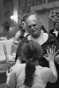 Guests dance