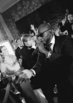 Jordan Kahn Orchestra on the dancefloor at this country club wedding in Houston, Texas