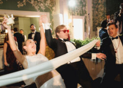 The bride and groom limbo