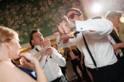 Guests dance