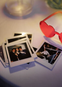 Houston wedding photographer Daniel Meadows takes Polaroids of the wedding reception