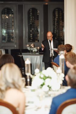 Wedding rehearsal dinner at Brennan's of Houston, a speech