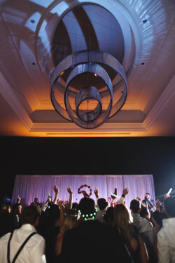 The party on the dancefloor at a Post Oak Hotel wedding reception